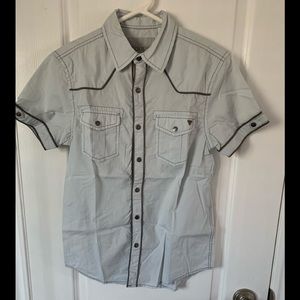 Men’s Guess short sleeve snap button up shirt
